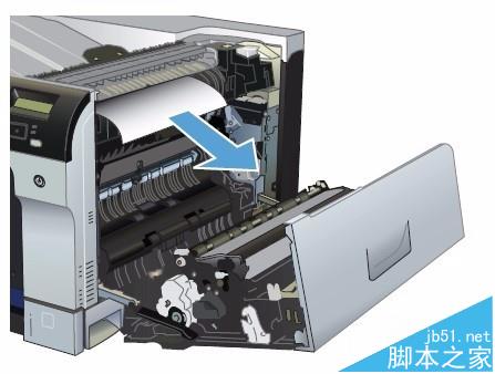 HP CP5225打印机右挡盖卡纸该怎么清除?