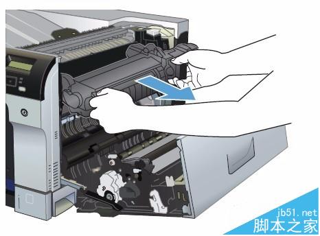 HP CP5225打印机右挡盖卡纸该怎么清除?