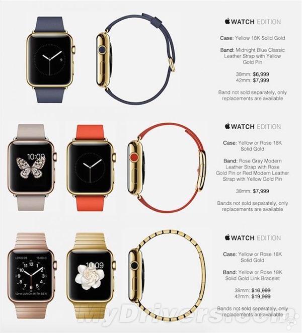 苹果Apple Watch售价完全曝光！最贵15万人民币