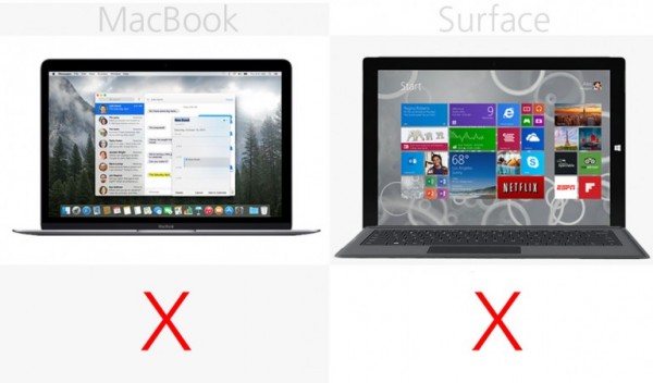 苹果对战微软 MacBook vs Surface Pro 3规格价格对比