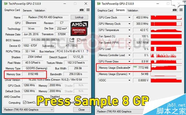 AMD RX 480 4GB显存版本成功解锁8GB 附解锁方法